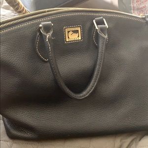 Dooney and Bourke navy blue zip satchel handbag